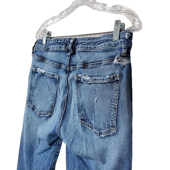 AGOLDE Lara Jeans SZ 29 8 Skinny Badlands Low Rise Distressed Raw Hem Cropped - Picture 7 of 13